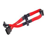 SilverStone SST-PP07-BTSR - Cable enfundado extensor 30cm Molex a 4x SATA, rojo