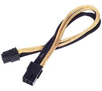 SilverStone SST-PP07-IDE6BG - Cable enfundado Extensor 25cm 6 Pines a PCI-E 6 Pines, Negro Dorado