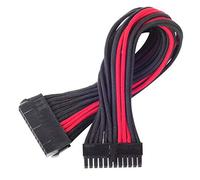 SilverStone SST-PP07-MBBR - Cable extensor enfundado 30cm Placa base 24pines a 24pines, negro rojo