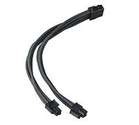 Silverstone SST-PP07E-EPS8B - Cable Extensor enfundado 30cm EPS 8pines a EPS/ATX 4+4pines, Negro