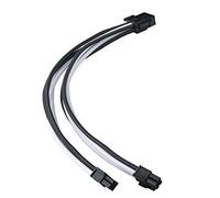 Silverstone SST-PP07E-EPS8BW - Cable Extensor enfundado 30cm EPS 8pines a EPS/ATX 4+4pines, Negro + Blanco