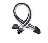 SilverStone SST-PP07E-EPS8BW - Cable extensor enfundado 30cm EPS 8pines a EPS/ATX 4+4pines, negro + blanco