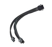 Silverstone SST-PP07E-PCIB - Cable Extensor enfundado 25cm 8pines a PCI-E 6+2 Pines, Negro