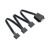 SilverStone Technology Conectores de alimentación SATA súper flexibles de uno a tres con condensadores CP06-L-USA