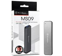 SilverStone Technology M.2 SATA SSD a USB 3.1 Gen 2 recinto con Aluminio retráctil USB Tipo-A Carcasa en Gris carbón MS09C