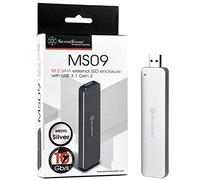 SilverStone Technology M.2 SATA SSD a USB 3.1 Gen 2 recinto con Aluminio retráctil USB Tipo A Carcasa en Plata MS09S