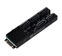 SilverStone Technology SST-ECS07 - Tarjeta de expansión para Almacenamiento PCIe M.2 No-Raid SATA Gen3 6Gbps con 5 Puertos