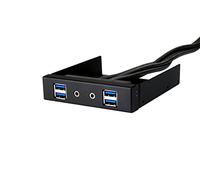 SilverStone Technology SST-FP32B-E - Panel Frontal (3,5", 4 Puertos USB 3.0 con Audio HD), Color Negro