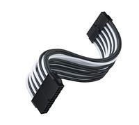 SilverStone Technology SST-PP07E-MBB - Cable Extensor enfundado 30cm Placa Base 24pines a 24pines, Negro + Blanco