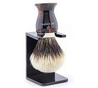 Silvertip - Brocha de afeitar para pelo de tejón con mango de resina, soporte para cepillo de afeitar de plástico para hombre Jag Shaving