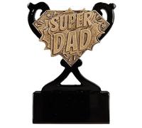 SilverTrophy: Premio Super Dad, trofeo de agradecimiento al mejor papá del mundo, regalo de agradecimiento, nuevo papá, papá héroe, mejor papá de la historia, regalo de niños, mini taza negra y dorada