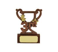 SilverTrophy: trofeo estrella de bronce del tercer lugar, premio de mini copa para un perdedor, tercer lugar, medalla de bronce, número 3, adorno, regalo para niños, premio de figura asequible