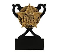 SilverTrophy: You're A Star Mini Cup Trophy, Well Done, Felicitaciones, Orgulloso, Premio para niños, escuela, regalo de positividad, logro, trabajo duro, negro y dorado, 8 cm, premio de regalo