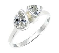 SILVERTROVE Anillo chapado en plata banda con piedras preciosas Moissanite para hombre y mujer joyería hecha a mano CRG1260BD_71 (226)