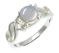SILVERTROVE Anillo chapado en plata banda con piedras preciosas Pietra di luna bianca para hombre y mujer joyería hecha a mano CRG1257BP_55 (175)