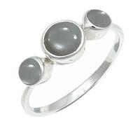 SILVERTROVE Anillo chapado en plata banda con piedras preciosas Pietra di luna grigia para hombre y mujer joyería CRG1263BQ_55 (175)