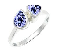 SILVERTROVE Anillo chapado en plata banda con piedras preciosas Tanzanite coltivato in laboratorio para hombre y mujer joyería CRG1260AV_71 (226)