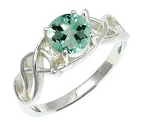 SILVERTROVE Anillo chapado en plata con piedras preciosas Acquamarina coltivato in laboratorio para hombre y mujer Joyería CRG1257AY_65 (207)