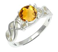 SILVERTROVE Anillo chapado en plata con piedras preciosas Citrino para hombre y mujer Artículo de regalo Joyería artesanal CRG1257AI_55 (175)