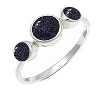 SILVERTROVE Anillo chapado en plata con piedras preciosas Pietra del sole sintetica para hombre y mujer Artículo regalo Joyería artesanal CRG1263CA_57 (181)
