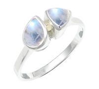 SILVERTROVE Anillo chapado en plata con piedras preciosas Pietra di luna arcobaleno para hombre y mujer Artículo de regalo Joyería CRG1260BO_71 (226)