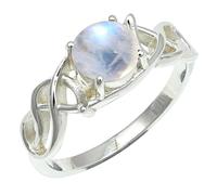 SILVERTROVE Anillo chapado en plata con piedras preciosas Pietra di luna arcobaleno para hombre y mujer Artículo regalo Joyería CRG1257BO_73 (232)
