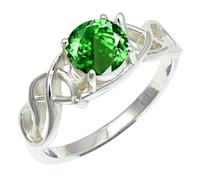 SILVERTROVE Anillo chapado en plata con piedras preciosas Tsavorite coltivato in laboratorio para hombre y mujer Joyería CRG1257AU_55 (175)