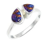 SILVERTROVE Anillo chapado en plata con piedras preciosas Turchese viola ramato para hombre y mujer Artículo de regalo Joyería CRG1260BK_71 (226)