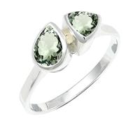 SILVERTROVE Anillo chapado en plata piedras preciosas Ametista verde para hombre y mujer joyería de regalo hecha a mano CRG1260AL_71 (226)