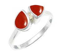 SILVERTROVE Anillo chapado en plata piedras preciosas Corniola cabochon para hombre y mujer joyería de regalo hecha a mano CRG1260BZ_71 (226)