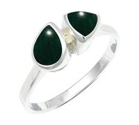 SILVERTROVE Anillo chapado en plata piedras preciosas Giada verde para hombre y mujer joyería de regalo hecha a mano CRG1260CD_71 (226)