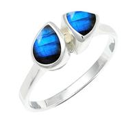SILVERTROVE Anillo chapado en plata piedras preciosas Labradorite para hombre y mujer joyería de regalo hecha a mano CRG1260BN_71 (226)
