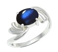 SILVERTROVE Anillo chapado en plata piedras preciosas Labradorite para hombre y mujer joyería de regalo hecha a mano CRG1259BN_65 (207)