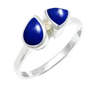SILVERTROVE Anillo chapado en plata piedras preciosas Lapislazzuli para hombre y mujer joyería de regalo hecha a mano CRG1260BV_71 (226)