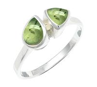 SILVERTROVE Anillo chapado en plata piedras preciosas Prehnite para hombre y mujer joyería de regalo hecha a mano CRG1260CH_71 (226)