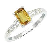 SILVERTROVE Anillo de banda con piedras preciosas Citrino, plata de ley 925, para hombre y mujer, todos los tamaños, joyería CRG1239AI_48 (15.3)