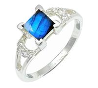 SILVERTROVE Anillo de banda con piedras preciosas Labradorite para hombre y mujer, plata de ley 925, joyería hecha a mano CRG1247BN_51 (16.2)