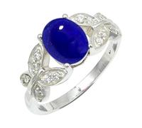 SILVERTROVE Anillo de banda con piedras preciosas Lapislazzuli para hombre y mujer, plata de ley 925, joyería hecha a mano CRG1251BV_65 (20.7)