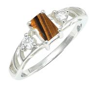 SILVERTROVE Anillo de banda con piedras preciosas Occhio di tigre para hombre y mujer, plata de ley 925, joyería hecha a mano CRG1248CC_50 (15.9)