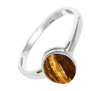 SILVERTROVE Anillo de banda con piedras preciosas Ojo de tigre, plata de ley 925, para hombre y mujer, todos los tamaños, joyería CRG1156CC_51 (16.2)