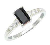 SILVERTROVE Anillo de banda con piedras preciosas Onice nero, plata de ley 925, para hombre y mujer, todos los tamaños, joyería CRG1239AE_51 (16.2)