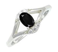 SILVERTROVE Anillo de banda con piedras preciosas Onice nero, plata de ley 925, para hombre y mujer, todos los tamaños, joyería CRG1243AE_65 (20.7)