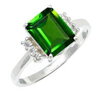 SILVERTROVE Anillo de banda con piedras preciosas Ossido di cromo coltivato in laboratorio, plata de ley 925, para hombre y mujer, todos los tamaños, joyería CRG1252BB_54 (17.2)