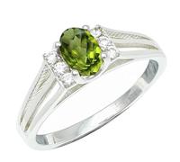 SILVERTROVE Anillo de banda con piedras preciosas Peridoto para hombre y mujer, plata de ley 925, joyería hecha a mano CRG1241AJ_62 (19.7)