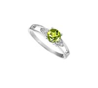 SILVERTROVE Anillo de banda con piedras preciosas Peridoto, plata de ley 925, para hombre y mujer, todos los tamaños, joyería CRG1238AJ_49 (15.6)