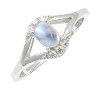 SILVERTROVE Anillo de banda con piedras preciosas Pietra di luna arcobaleno, plata de ley 925, para hombre y mujer, todos los tamaños, joyería CRG1243BO_65 (20.7)