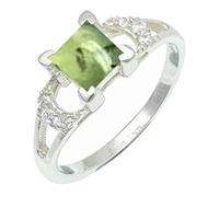SILVERTROVE Anillo de banda con piedras preciosas Prehnite para hombre y mujer, plata de ley 925, joyería hecha a mano CRG1247CH_51 (16.2)