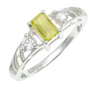 SILVERTROVE Anillo de banda con piedras preciosas Quarzo limone coltivato in laboratorio para hombre y mujer, plata de ley 925, joyería hecha a mano CRG1248BA_52 (16.6)