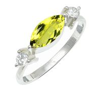 SILVERTROVE Anillo de banda con piedras preciosas Quarzo limone coltivato in laboratorio, plata de ley 925, para hombre y mujer, todos los tamaños, joyería CRG1249BA_52 (16.6)