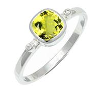 SILVERTROVE Anillo de banda con piedras preciosas Quarzo limone coltivato in laboratorio, plata de ley 925, para hombre y mujer, todos los tamaños, joyería CRG1245BA_52 (16.6)